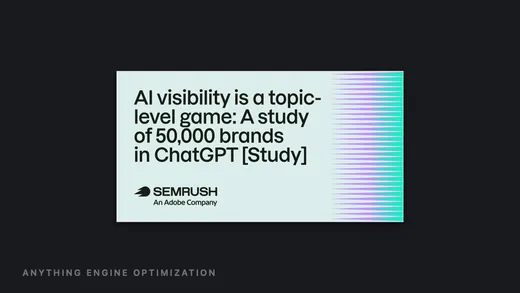 Semrush's cover art for its 50,000-brand ChatGPT study
