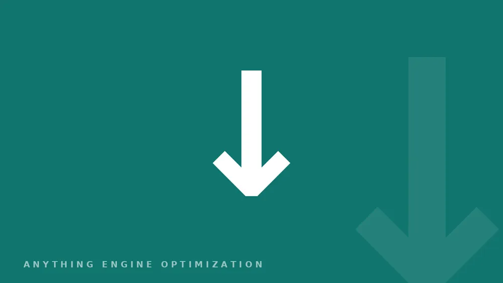 A teal glyph card with a downward-arrow symbol.
