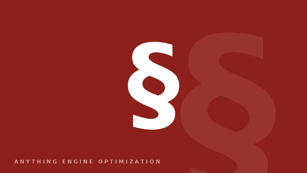 A dark red section-mark glyph on a deep field