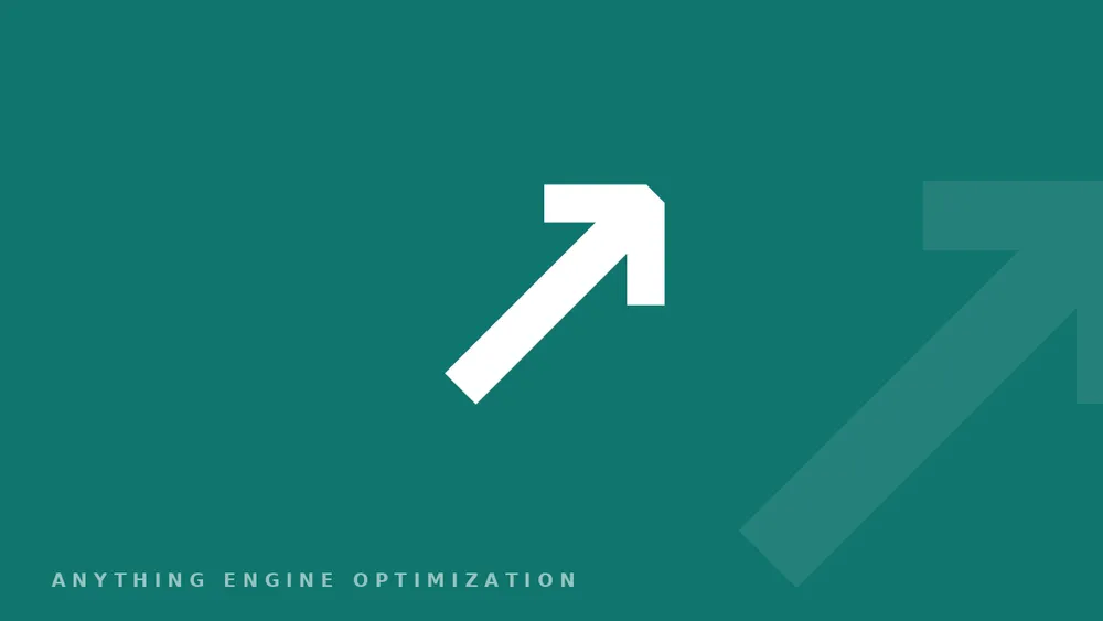 A teal up-and-right arrow glyph on a deep field