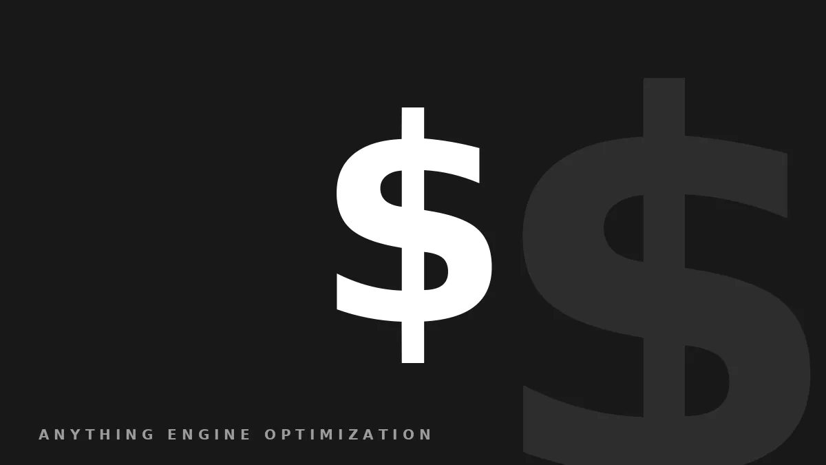 A pale dollar-sign glyph on a deep ink field