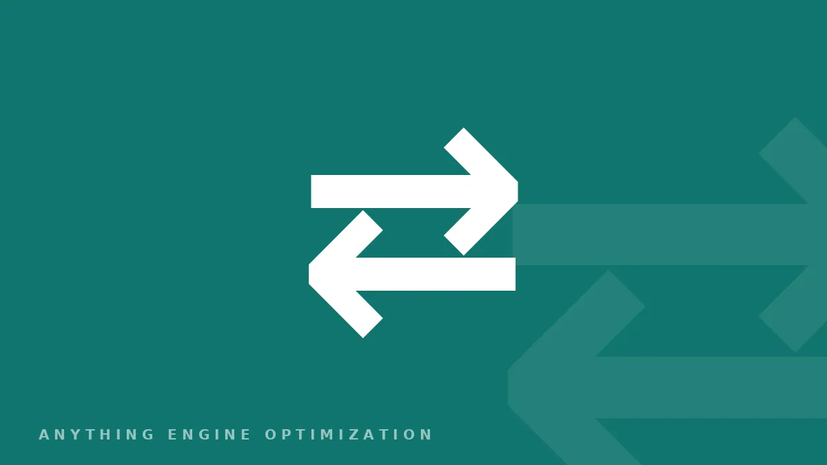 Glyph card: a linked-arrows symbol on a deep teal field