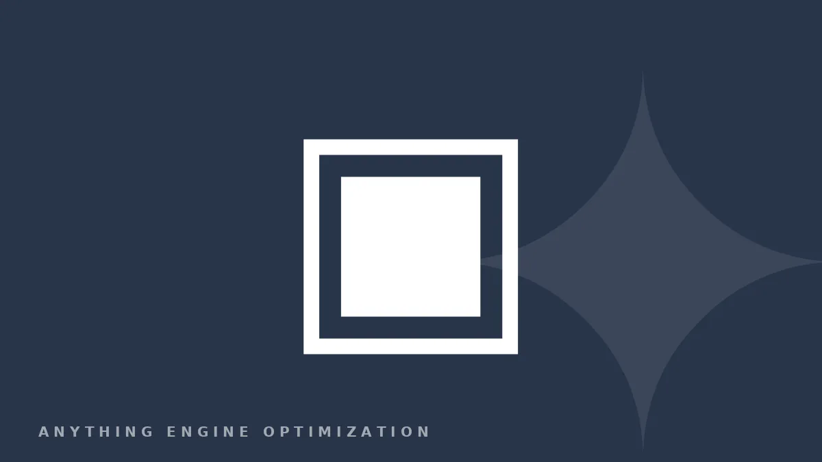 A pale square-frame glyph on a deep slate field