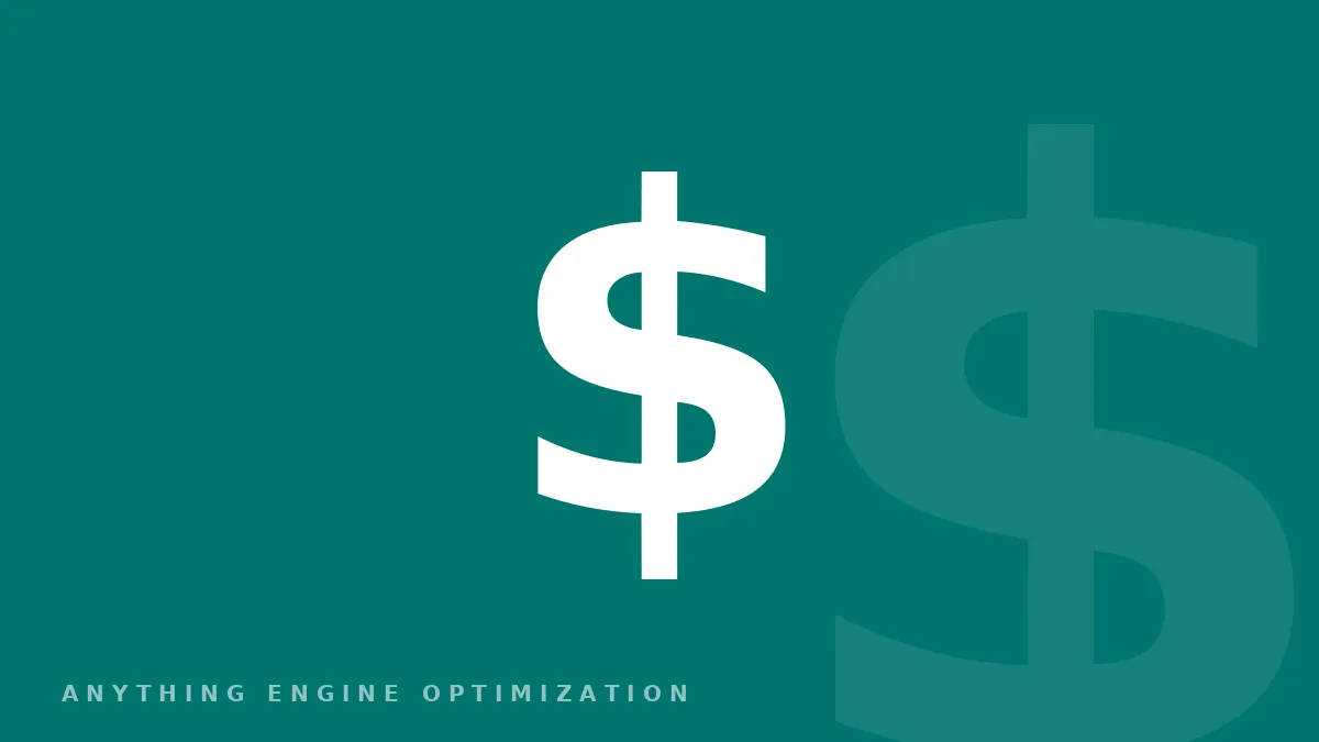 Glyph card: a dollar-sign symbol on a deep teal field