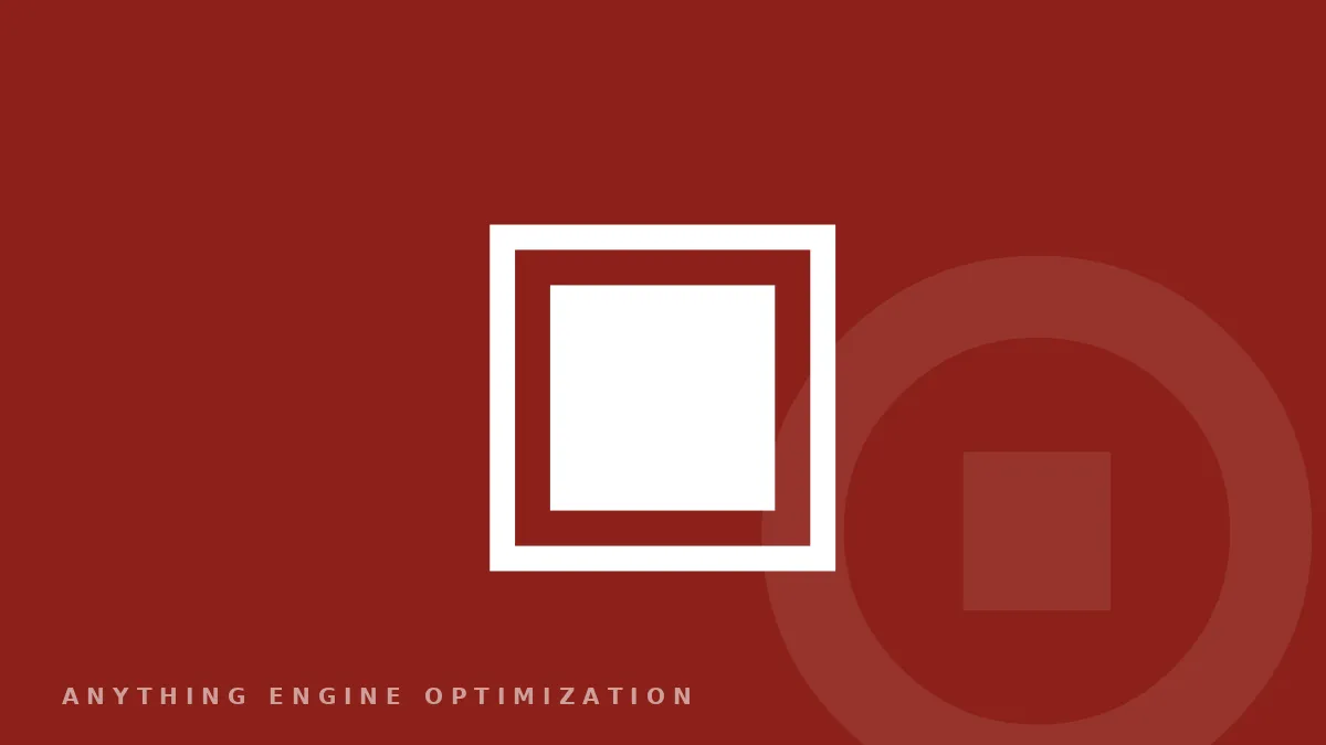 A white grid glyph on a deep red field.