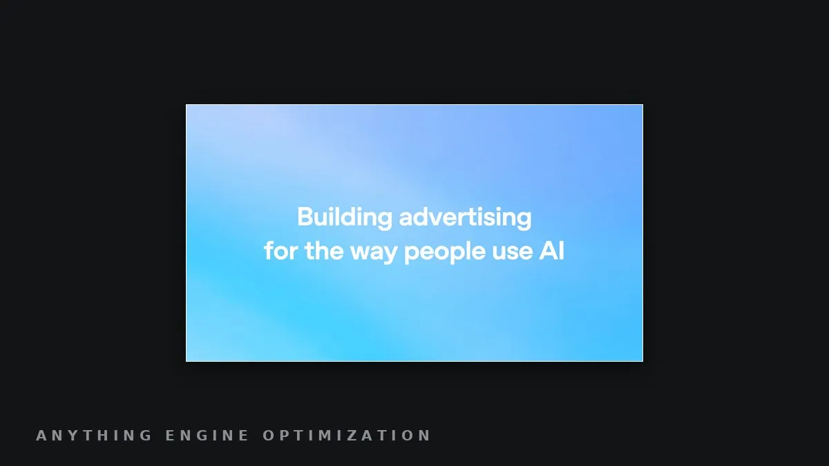 Stylized illustration of advertising measurement and attribution icons around a ChatGPT interface, from OpenAI's announcement graphic.