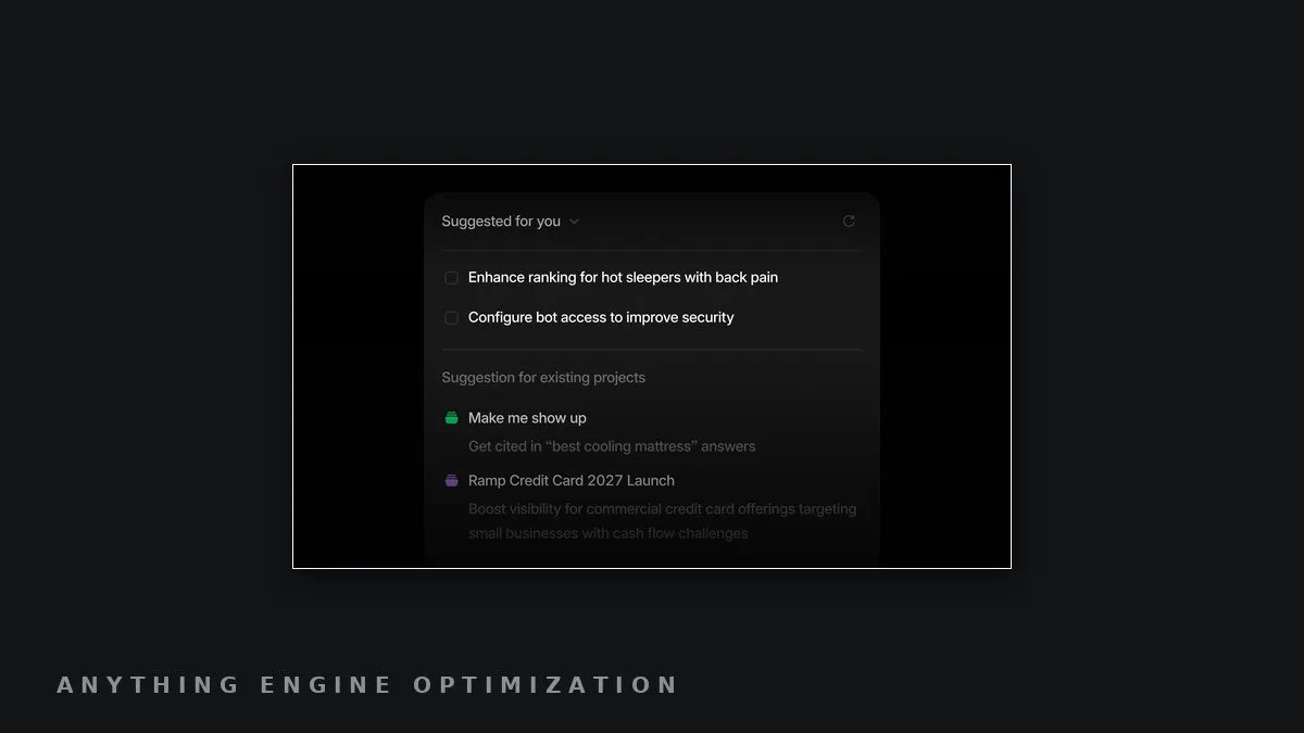 Screenshot of Profound's redesigned Projects workspace, framed for the wire